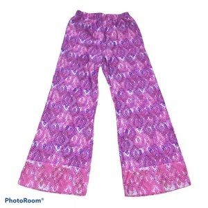 NWT Confetti Women’s multi Confetti Print Wide Leg elastic Waist Pant, Size S.